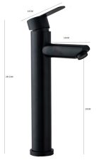 Baterie lavoar, Venustar montare pe blat, negru mat - imagine 3