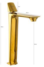 Baterie lavoar, Venustar,montare pe blat,langa lavoar , gold - imagine 3