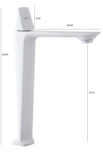 Baterie lavoar, Venustar,montare pe blat,langa lavoar , alb mat - imagine 2