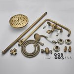 Coloana dus trei functii bronz antichizat Venustar, cu broderie ceramica - imagine 5