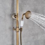 Coloana dus trei functii bronz antichizat Venustar, cu broderie ceramica - imagine 3