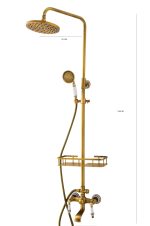 Coloana dus trei functii bronz antichizat Venustar, cu broderie ceramica - imagine 7