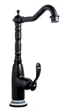 Baterie bucatarie Venustar, negru mat cu broderie ceramica