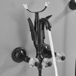 Baterie cada, Venustar, montare pe perete , negru antichizat