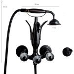 Baterie cada, Venustar, montare pe perete , negru antichizat - imagine 6