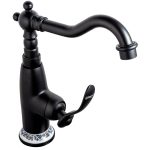 Baterie lavoar Venustar, inaltime medie , negru mat cu broderie ceramica