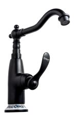 Baterie lavoar Venustar, inaltime medie , negru mat cu broderie ceramica - imagine 3