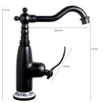 Baterie lavoar Venustar, inaltime medie , negru mat cu broderie ceramica - imagine 4