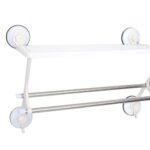 Etajera baie Venustar ,depozitare prosoape , 2 in 1 , fixare perete alb