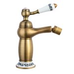 Baterie bideu, Venustar ,bronz antichizat cu broderie ceramica - imagine 7