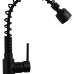 Baterie bucatarie Venustar, negru mat , para de dus extractabila