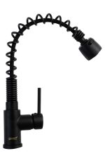 Baterie bucatarie Venustar, negru mat , para de dus extractabila - imagine 2