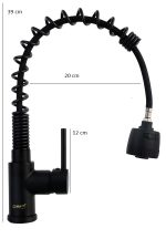 Baterie bucatarie Venustar, negru mat , para de dus extractabila - imagine 3