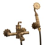 Baterie cada Venustar , stil bambus , bronz antichizat cu broderie