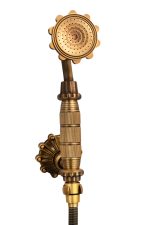 Baterie cada Venustar , stil bambus , bronz antichizat cu broderie - imagine 5