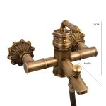 Baterie cada Venustar , stil bambus , bronz antichizat cu broderie - imagine 3