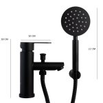 Baterie lavoar cu dus Venustar, black mat - imagine 2