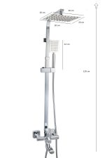 Coloana de dus Venustar , cu trei functii , crom lucios - imagine 3
