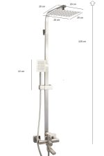 Coloana de dus Venustar , cu trei functii , inox satinat - imagine 2