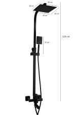 Coloana de dus Venustar , cu trei functii , negru mat - imagine 6