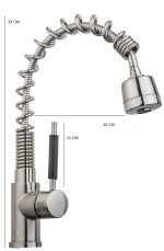 Baterie bucatarie Venustar, aspect satinat , para de dus extractabila - imagine 6