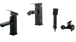 Set baterii,cada ,lavoar si bideu , Venustar, negru mat - imagine 11