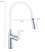Baterie bucatarie Venustar,tip lebada , white- chrom - imagine 2