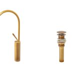 Set baterie lavoar Venustar, montare pe blat +ventil evacuare lavoar bronz antichizat