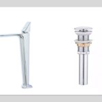 Set baterie lavoar Venustar montare pe blat+ventil evacuare lavoar , crom lucios