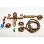 Set baterii cada , bideu , si lavoar montare pe blat , bronz antichizat cu broderie - imagine 2