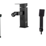 Set baterii,cada ,lavoar si bideu , Venustar, negru mat