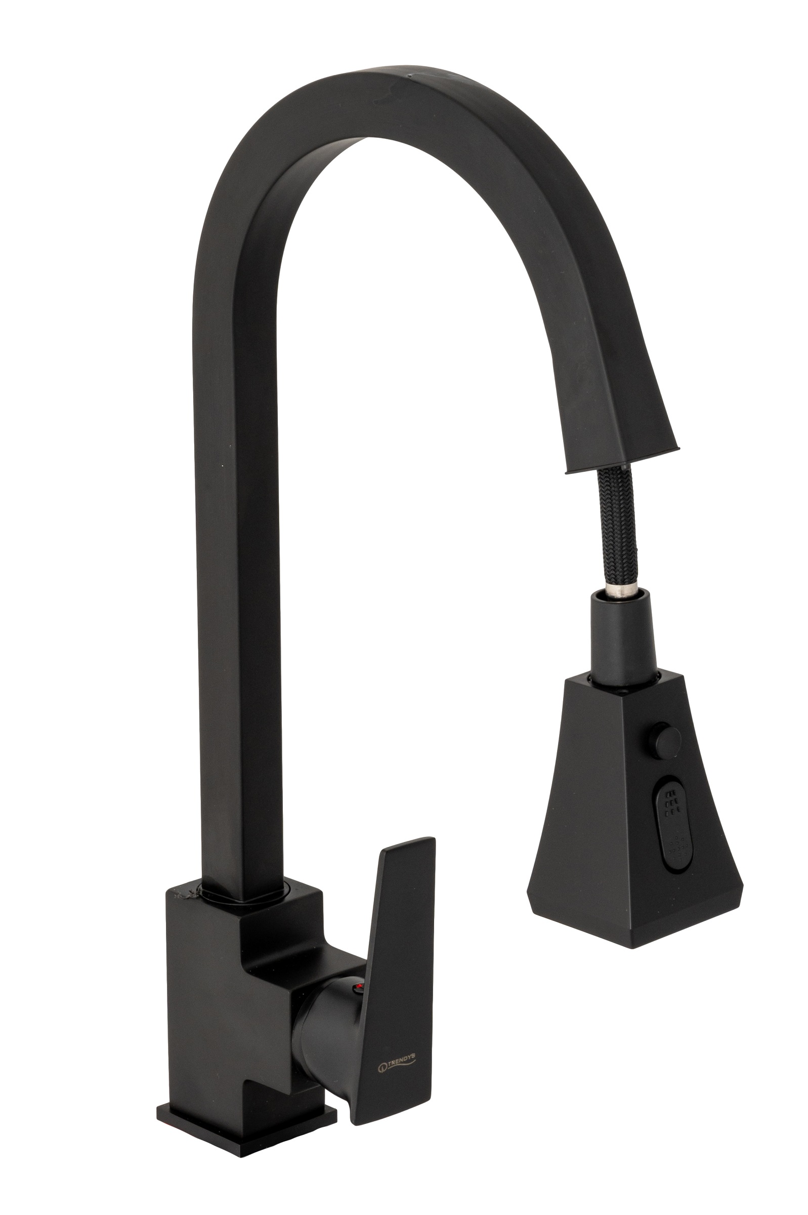 Baterie bucatarie Venustar, para de dus extractabila , negru mat