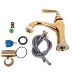 Coloana de dus Venustar ,cu trei functii , jade-gold+baterie lavoar montare chiuveta baie cu ventil inclus - imagine 12