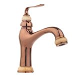 Baterie lavoar Venustar ,montare chiuveta baie,jade-rose gold+ventil evacuare lavoar - imagine 3