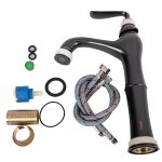 Coloana de dus Venustar ,cu trei functii , black jade antichizat+baterie lavoar montare pe blat cu ventil inclus - imagine 8