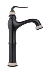 Baterie lavoar Venustar ,montare pe blat, black-jade antichizat+ventil evacuare lavoar fara prea plin - imagine 4
