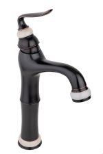 Baterie lavoar Venustar ,montare pe blat, black-jade antichizat+ventil evacuare lavoar fara prea plin - imagine 3