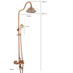Coloana de dus Venustar ,cu trei functii , jade- rose gold+baterie lavoar montare pe blat cu ventil inclus - imagine 7