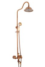Coloana de dus Venustar ,cu trei functii , jade- rose gold+baterie lavoar montare pe blat cu ventil inclus - imagine 8