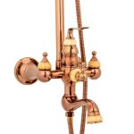 Coloana de dus Venustar ,cu trei functii , jade- rose gold+baterie lavoar montare pe blat cu ventil inclus - imagine 5