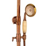 Coloana de dus Venustar ,cu trei functii , jade- rose gold+baterie lavoar montare pe blat cu ventil inclus - imagine 3