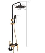 Coloana de dus Venustar , cu patru functii cu afisaj temperatura apa LCD si functie de bideu, negru gold - imagine 2