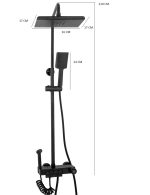 Coloana de dus Venustar, cu patru functii cu afisaj temperatura apa LCD si functie de bideu negru mat - imagine 2