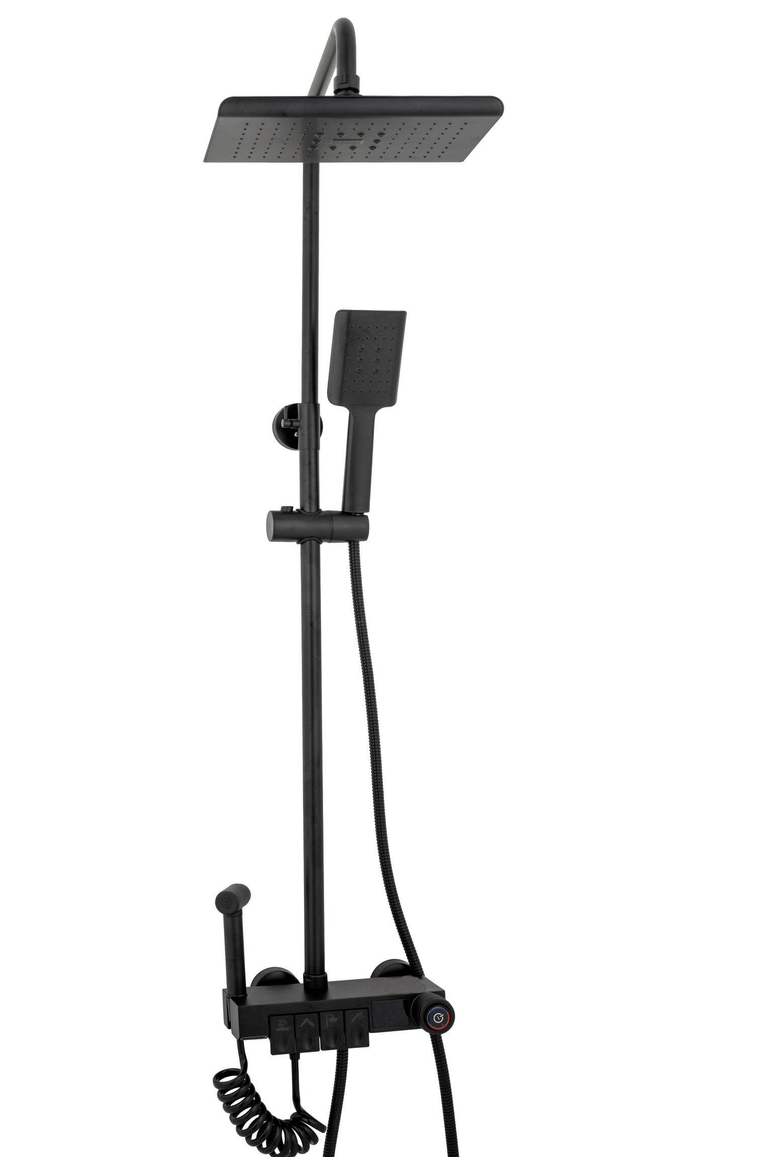 Coloana de dus Venustar, cu patru functii cu afisaj temperatura apa LCD si functie de bideu negru mat
