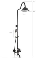Coloana de dus Venustar ,cu trei functii , black jade antichizat+baterie lavoar montare pe blat cu ventil inclus - imagine 7