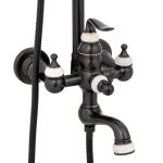 Coloana de dus Venustar ,cu trei functii , black jade antichizat+baterie lavoar montare pe blat cu ventil inclus - imagine 6