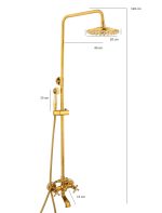 Coloana de dus Venustar ,cu trei functii , gold - imagine 2