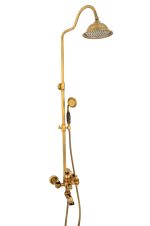 Coloana de dus Venustar ,cu trei functii , jade-bronz antichizat+baterie lavoar montare chiuveta baie cu ventil inclus - imagine 7