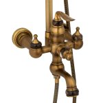 Coloana de dus Venustar ,cu trei functii , jade-bronz antichizat+baterie lavoar montare chiuveta baie cu ventil inclus - imagine 6