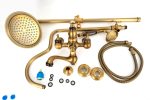 Coloana de dus Venustar ,cu trei functii , jade-bronz antichizat+baterie lavoar montare chiuveta baie cu ventil inclus - imagine 4